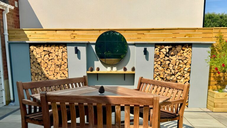 Hitchin contemporary multi-level garden, Hertfordshire — the completed garden