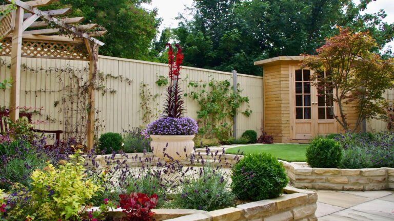 Luton feng shui courtyard garden, Bedfordshire — the completed garden