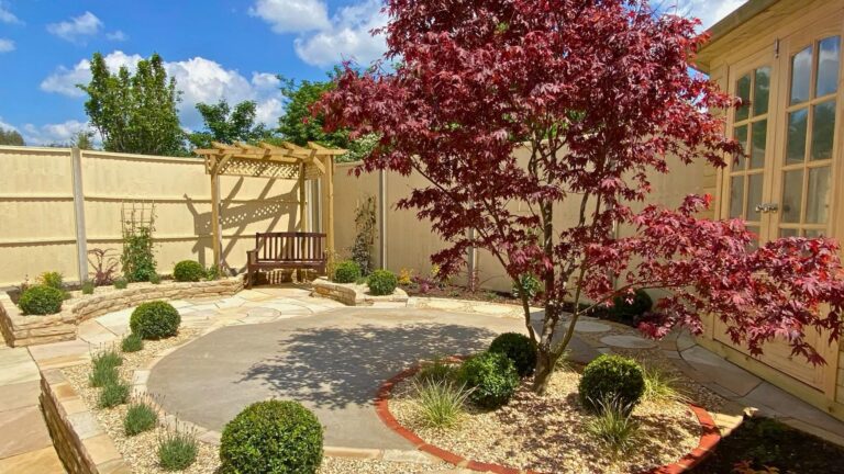 Luton feng shui courtyard garden, Bedfordshire — the completed garden