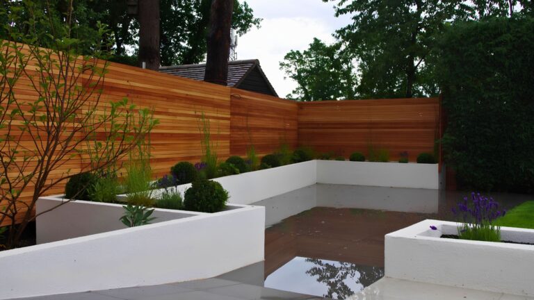 St Albans contemporary family garden, Hertfordshire — planting and material detail